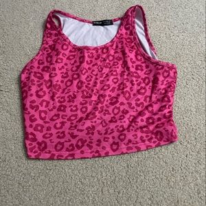 Pink Cheetah print crop top
